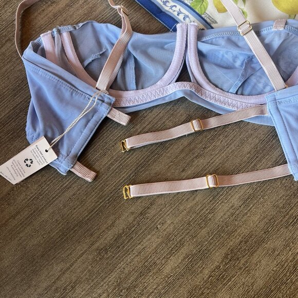NWT We Are HAH Free People Wired Bra 30-38A 30A 32A 34A 36A 38A Periwinkle Sheer - Picture 12 of 14